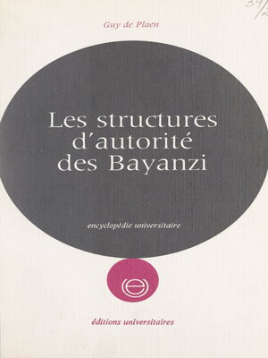 cover image of Les structures d'autorité des Bayanzi